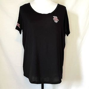 Victoria’s Secret PINK | Wisconsin Badgers Black Scoop Neck T-shirt Tee XS Small